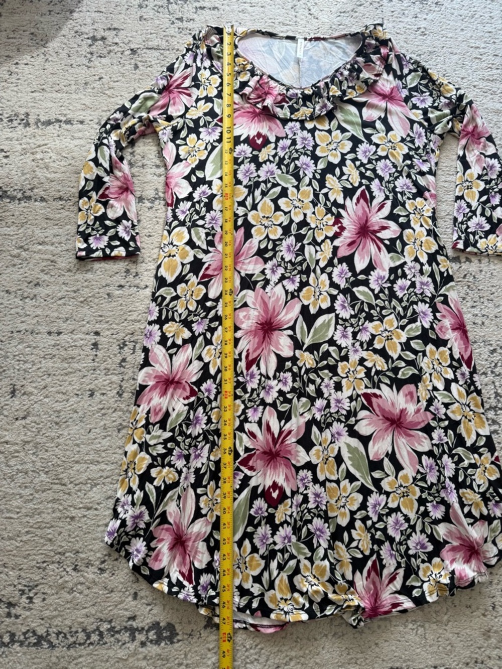 NWOT-Floral Long-Sleeve Stretch Tunic Dress SZ 3X Boutique - Picture 7 of 8